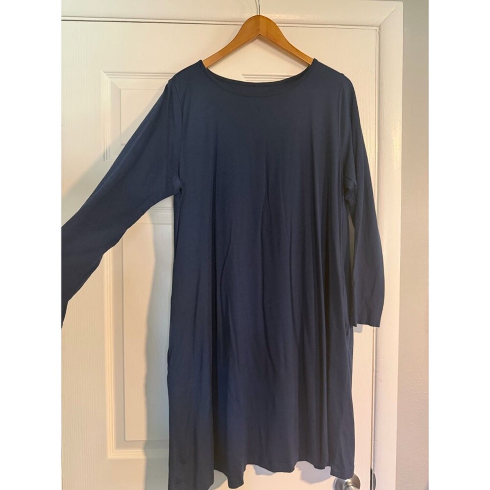 Wool& Rowena Navy Long-Sleeve Swing Dress